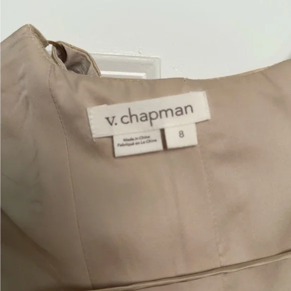 V. Chapman The Avery Dress in Taupe Duchess8
